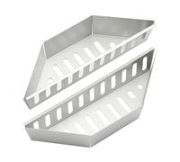 Wrtysully Cesta para Carbón, Soporte para Carbón de Acero Inoxidable, Recipiente para Carbón, Cestas para Asar Briquet de Carbono Contorneadas (2 Piezas)