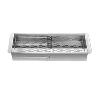 Wrtysully Colador sobre el, Colador, Cesta de Acero Inoxidable, para Lavar Verduras y Frutas, Escurrir la Pasta Cocida, Extensible