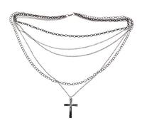 Wrtysully Collar Cadena Multicapa Colgante de Negro Metal Estilo Antiguo