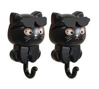 Wrtysully con Forma de, con Forma de, Perchero con Forma de Gatito, Perchero Adhesivo con Forma y Gafas de Sol, Perchero de Pared de Color Negro