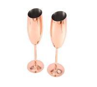 Wrtysully Conjunto de 2 Flautas de Vino de ChampáN de Acero Inoxidable Vasos Rosa Irrompible Inastillable