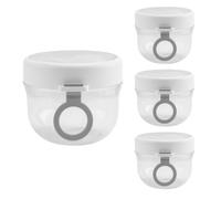 Wrtysully Contenedor de Avena de 4 Piezas con Tapas y Cucharas, Tarros de Avena de 20 Onzas, Contenedor HerméTico de Yogur para Leche, Fruta