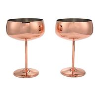 Wrtysully Copas de ChampáN Coupe de Cobre Juego de 2 Copas de Vino de Acero Inoxidable para CóCtel Vintage