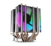 Wrtysully CPU Aire Acondicionado 6 Tubos de Disipador de de Doble Torre con Ventiladores Iris Led de 90 Mm para 775/1150/1155/1156/1366