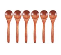 Wrtysully Cucharas de Madera PequeñAs, 6 Cucharaditas de Madera para Cocinar Cuchara de Condimentos PequeñOs, Mini Cuchara de Madera para Miel para Uso Diario