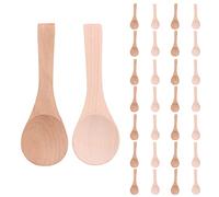 Wrtysully Cucharas PequeñAs de Madera Mini Cucharas de DegustacióN Condimentos Cucharas de Sal para Cocina Aceite de Condimento de Cocina Café Té AzúCar 30 Piezas