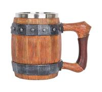 Wrtysully de Café de Té,Barril de Madera de Imitación Personalizado con Manejar de, de Bar de Gran Capacidad para Beber 600ml