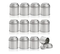 Wrtysully de Lata de Té de 12 Piezas con Tapa Doble HerméTica Caja de Lata Redonda de 8 Oz de Té de Cocina PequeñO Hoja Suelta