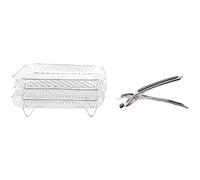 Wrtysully Estante Cuadrado para Freidora de Aire de 8 Pulgadas, Estantes Apilables, Estante Deshidratador Multicapa de Acero Inoxidable, Accesorios para Freidora de Aire