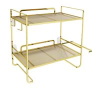 Wrtysully Estante De Almacenamiento Multifuncional sobre El Inodoro, Estante De Almacenamiento para BañO De 2 Pisos, Estante De Almacenamiento con Soporte para Papel HigiéNico, Tipo Dorado