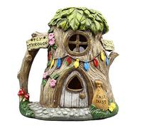 Wrtysully Estatuilla de Casa con Luces de Estatua de JardíN Solar, Adornos de JardíN Conmemorativos Al Aire Libre, Regalo, DecoracióN Impermeable para Patio Exterior