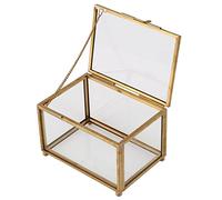 Wrtysully Estilo De Cristal Geométrico Caja De Joyería Contenedor De Mesa para Mostrando Joyería Recuerdos Decoración De Casa Contenedor De Plantas Almacenamiento De Joyas