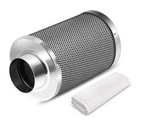 Wrtysully Filtro de CarbóN de Aire de 4 Pulgadas Control de Olores, Reversible, Prefiltro Incluido, Depurador de Olores para Cuartos de Tiendas de Cultivo