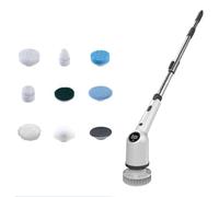 Wrtysully Fregadora Giratoria EléCtrica para Limpieza con 9 Cabezales de Cepillo Reemplazables, Cepillo de Limpieza InaláMbrico para Pared de Azulejos de Piso de BañO