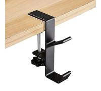 Wrtysully Gancho Lateral de Mesa Ajustable de 1 Pieza, Colgador de Mesa para Auriculares para Juegos, Almacenamiento de Mochila, Soporte de Gancho Sin Perforación, Negro