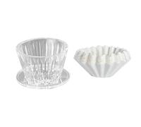 Wrtysully Gotero de Café Ondulado, de Filtro de Origami con Forma de Pastel Vertido A Mano, con 50 Piezas de Papel de Filtro