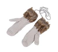 Wrtysully Guantes Tejido Forrado Lana Piel para Mujer Chica - Gris