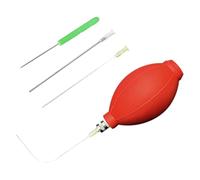 Wrtysully Herramientas para Soplar Huevos Fáciles de Usar Bomba para Huevos Vacía de un Solo Orificio Kit para Decorar Huevos Ucranianos Rojo con Agujas de Gas Reemplazables