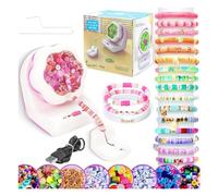 Wrtysully Hilandero EléCtrico de Cuentas de Arcilla, Hilandero AutomáTico de Cuentas para Hacer Joyas con 2 Agujas para Manualidades de Bricolaje