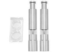 Wrtysully Juego de 2 Molinillos de Sal y Pimienta, Molinillo de Sal de Acero Inoxidable con Pimentero Juego de Sal y Pimienta de Vidrio Manual con BotóN Pulsador