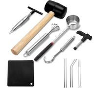 Wrtysully Juego de Herramientas para Abrir Cocos, Herramienta Segura y FáCil de Abrir para Cocos JóVenes, Kit en para Abrir Nueces de de Acero Inoxidable de Alimenticio