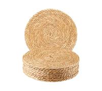 Wrtysully Juego de Manteles Individuales Redondos Tejidos de 10, Manteles Individuales Ratán Bohemios de 12 Pulgadas, Manteles Individuales Tejidos A Mano, para Mesa de Comedor, Hogar, Boda