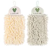 Wrtysully Juego de Toallas Colgantes de Cocina de 2 Piezas, Toallas de Limpieza de Cara de Chenilla, Toallas de BañO