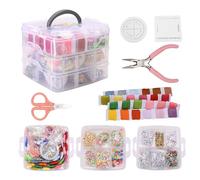 Wrtysully Kit de Brazalete de la Amistad de 12 Estilos con Cordones y Cuentas de Letras, Hilo de Bordar de Color,Disco de, hallazgos para Pulseras de la Amistad,fabricación de Joyas