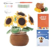 Wrtysully Kit de Crochet de Girasol con Hilo de Crochet para Adultos y Principiantes, Accesorios de Crochet y Manual Paso A Paso (Girasol)