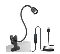 Wrtysully Luces de Lectura LED USB de Colores con Atenuación, Luz de Lectura con Abrazadera, Luz de Noche Flexible con Cuello de Cisne, Lámpara de Lectura para Estudio