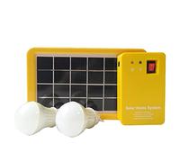 Wrtysully Luz de Panel Solar de 3W Kit de 2 Bombillas System Solar Luz Solar de Ahorro de EnergíA Luz LED Recargable para Interiores y Exteriores