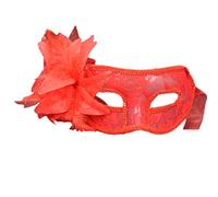 Wrtysully Mascara Veneciana Diseno de Pluma Flores para Fiesta Baile Ball (Rojo)