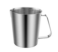 Wrtysully Medidora de Acero Inoxidable con Asa y Borde para Verter, Jarra de Metal con Marcas Oz y ML, 16OZ/500ML, Jarra