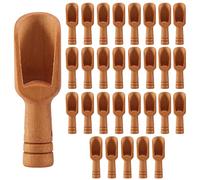 Wrtysully Mini Cuchara de Madera de 30 Piezas, Mini Cuchara de Sal de Baño, Cuchara de Caramelo de Madera, Cuchara de Detergente en Polvo Juego de Cuchara Cuchara de