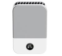 Wrtysully Mini Ventilador con Clip en la Cintura para Camisa, Ventilador de Cuello Personal PortáTil con Pantalla de EnergíA Restante, para Acampar al Aire Libre