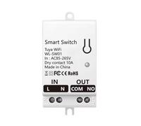 Wrtysully Módulo de Interruptor de Contacto Seco Tuya Smart WiFi 10A Relé Disyuntor Universal para el Hogar DIY Funciona con Smart Life AC 85-265V