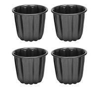 Wrtysully Molde Canele, para Muffins Cannele, 4 Piezas Molde Cannele Antiadherente Canneles Gris-Negros