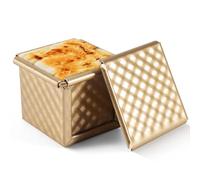 Wrtysully Molde de Pan Cuadrado con Tapa Molde de Pan Tostado Molde de Pan Molinillo de Pan con Tapa Mini Cubitera de Agua Antiadherente Caja de Tostadas