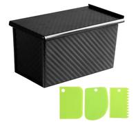 Wrtysully Moldes para Pan con Raspador de Masa, Molde para Pan Pullman con Tapa, Molde para Pan Cubierto para Pan Sándwich Casero y Horneado