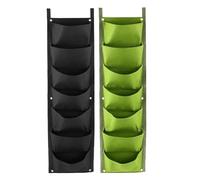 Wrtysully Nueva Bolsa de Cultivo Vertical de 7 Bolsillos, Contenedor de Plantación de Flores y Vegetales para Montaje en Pared de Fieltro, Macetero de Jardín Interior y Exterior
