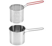 Wrtysully Olla Profunda de Acero Inoxidable Tempura Freidora de Papas Fritas con Colador Sartenes de Pollo Frito Herramienta de Cocina