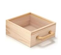 Wrtysully Organizador de Almacenamiento de Juguetes, Caja de Bloques de Construcción con Asa y Tapas, Cofre de Exhibición de Contenedores de Juguetes para Niños de Madera Natural