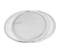 Wrtysully Pantalla de Pizza, Bandeja de Pizza, Bandeja de Pizza para Horno, Bandeja de Pizza, Pantalla de Pizza Antiadherente de Aluminio con Borde Sin Costura de 12 Pulgadas (2 Piezas)