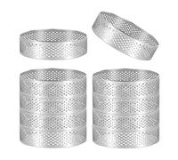 Wrtysully Paquete de 15 Anillos para Tarta de Acero Inoxidable, Anillo para Mousse de Pastel Perforado Resistente Al, Herramientas para Hornear Donas con Anillo Redondo