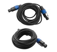 Wrtysully Paquete de 2 Cables Macho Speakon una Speakon de 25 Pies, Cable de Audio Profesional AWG de Calibre 12 Cable de Altavoz para DJ Cable con Bloqueo de