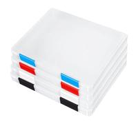 Wrtysully Paquete de 4 Cajas de Archivo A4, Caja de Almacenamiento de Documentos de Plástico Transparente, para Papel de Carta de 8,5 Pulgadas X 11 Pulgadas, para Archivo de Revistas