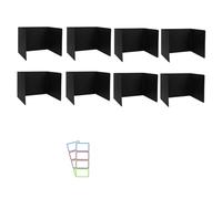 Wrtysully Paquete de 8 Divisores de Escritorio para Estudiantes, Divisor de Plástico Impermeable para Carrito de Estudio, Protector de Privacidad para Aula Fácil de Limpiar, Negro