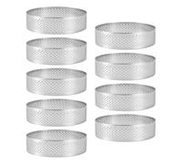 Wrtysully Paquete de 9 Anillos de Tarta Redondos, Anillos de Mousse, Anillos de Mousse Perforados Resistentes Al de Acero Inoxidable, Molde de Anillo Redondo de Metal