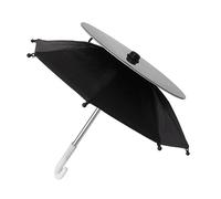 Wrtysully Paraguas USB para TeléFono Solar para Ciclismo al Aire Libre, Pesca, Miniparaguas para TeléFono, Parasol, Carga USB con EnergíA Solar, Negro