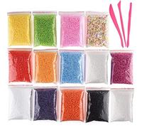 Wrtysully Perlas Mini-Poliestireno Bolas de Espuma Pequenas Juego de Perlas de con 3 Herramientas de Apto Artesania, (No Contener)